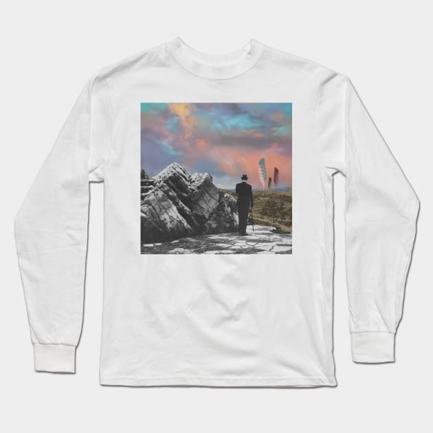 Looking For Wings - Surreal/Collage Art Long Sleeve T-Shirt by DIGOUTTHESKY